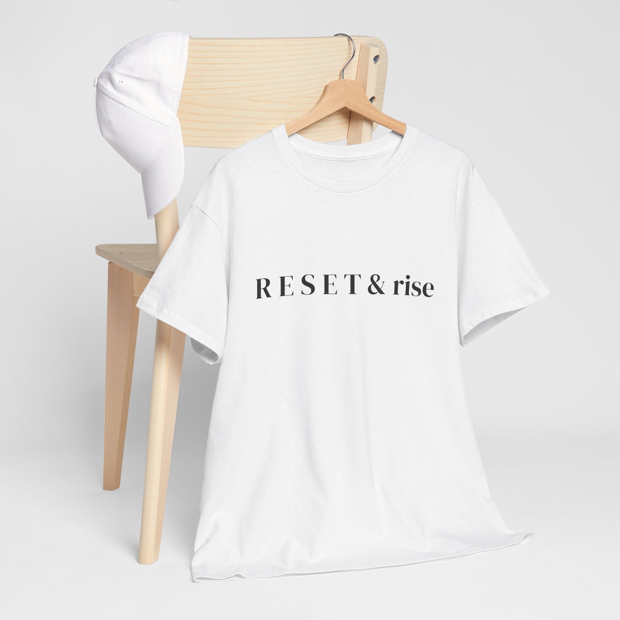 Reset & Rise T-Shirt — Minimal Inspirational Tee for New Beginnings