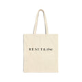 Reset & Rise Cotton Canvas Tote Bag - Inspirational Minimalist Reusable Shopper