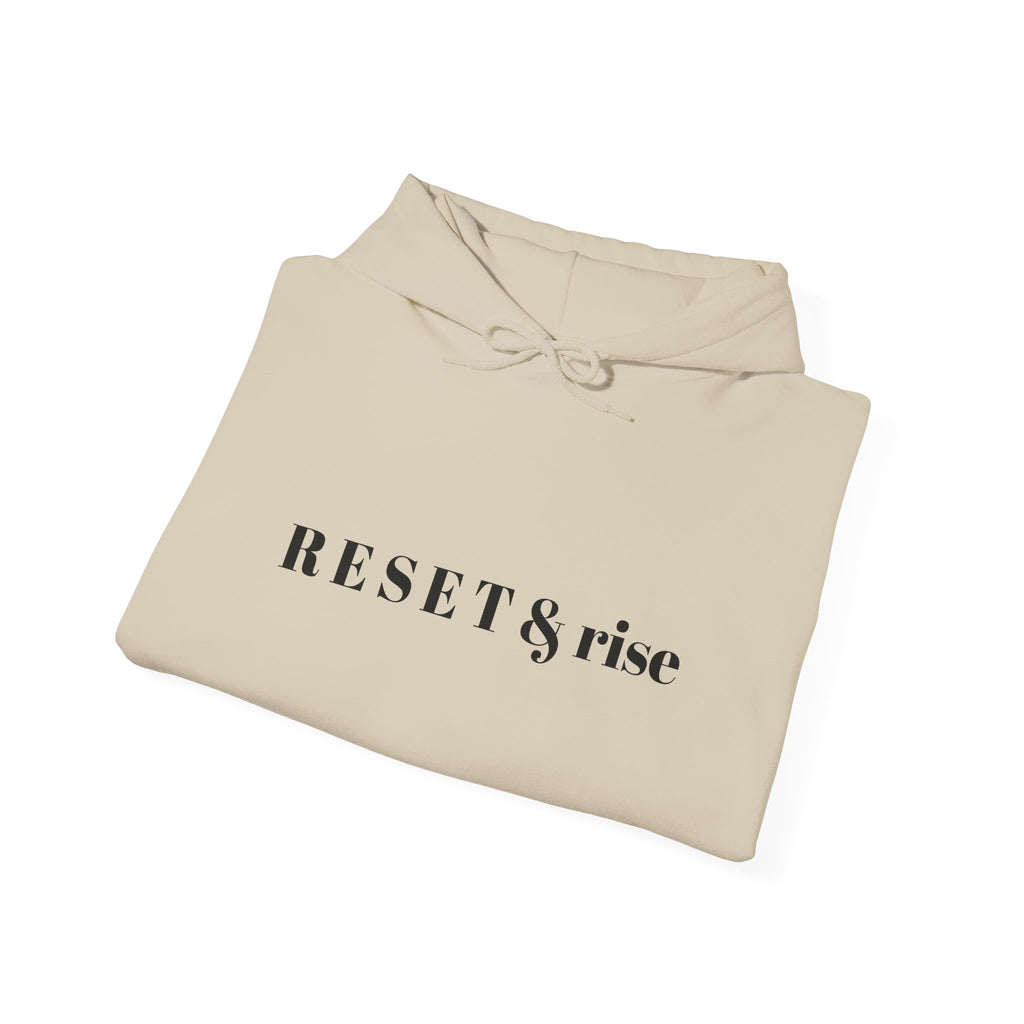 RESET AND RISE Hoodie | Motivational Typography Sweatshirt