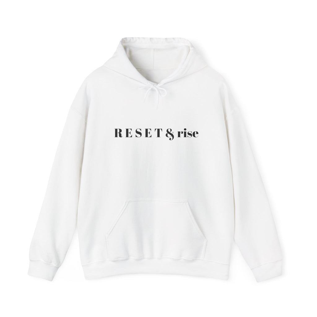 RESET AND RISE Hoodie | Motivational Typography Sweatshirt